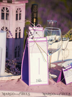 TABLE DECOR SIGNS romantic Delicate Lilac Wedding Table Numbers, Elegant Wedding Table Cards With Lavender & Twine, Minimalistic Purple Wedding Table Décor, Wedding Signage, Editable text1