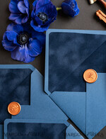WEDDING INVITATIONS Velvet Envelopes  navy envelopes for invitations with velvet liners, a7 handmade  Envelopes with velvet liner for Wedding cards8
