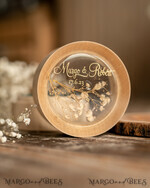 RING BEARER BOXES & PILLOWS Epoxy Wedding rings Box Presonaised Ring Box for wedding bands, wood wedding ring box  • rustic wedding rings box • real flowers in resin luxury ring box18
