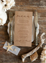 MENU & PROGRAMS Beach/marine/ Destionation Wedding Theme Romantic Beach Wedding Menu, Destination Wedding Menu with Vellum Belly Band and Starfish, Marine Menu Cards, Sea Ocean Wedding Menu, Unique Shell Wedding Menu2