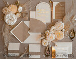 SAMPLING SERVICE samples Ivory Gold wedding Invitation Sample, handmade sample set, Beige Velvet and Gold Foil wedding invitation, Glamour invites sample set17