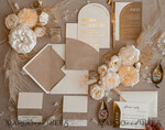 SAMPLING SERVICE samples Ivory Gold wedding Invitation Sample, handmade sample set, Beige Velvet and Gold Foil wedding invitation, Glamour invites sample set17