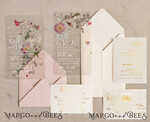 SAMPLING SERVICE samples sample Blush Pink Clear real flowers Wedding Invitations, Elegant Garden  pampass gras Wedding Cards, Velvet  transparent  Wedding Invites,  Wedding Invitation Suite13