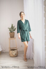 NEWLY WEDS COUPLE GIFTS Bride gifts Green wedding robe with gold foil inscription4