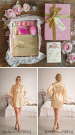BRIDESMAID/BEST MAN BOX BRIDESMAID THANK YOU Thank You Box Bridesmaid Gold Blush thanks box gratitude gift box robe beauty set maid of honor13