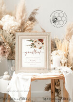 TEMPLETT wedding signs Boho Guestbook Wedding Sign template, Instant download Rustic Wedding Guest book Sign, Guestbook  Printable, Minimalist  Sign, WBoho105