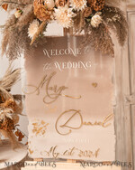 TABLE PLANS AND WEDDING WELCOME SIGNS plexi gold / velvet Acrylic Ombre Beige Wedding Welcome Sign Clear Acrylic and gold Wedding Welcome Sign, Nude Gold Plexi Wedding Welcome Sign, Tan Luxury Wedding Wedding Welcome Sign , Earthy Wedding Signage Golden mirror Wedding Welcome Sign34