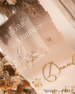 TABLE PLANS AND WEDDING WELCOME SIGNS plexi gold / velvet Acrylic Ombre Beige Wedding Welcome Sign Clear Acrylic and gold Wedding Welcome Sign, Nude Gold Plexi Wedding Welcome Sign, Tan Luxury Wedding Wedding Welcome Sign , Earthy Wedding Signage Golden mirror Wedding Welcome Sign34