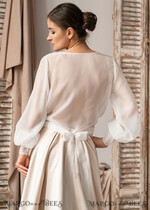 BRIDE bolero, robes, garter LACE WEDDING BOLERO Ivory Silk Wedding bolero long sleeve, Shrug Women Wedding, Bridal Modest Coverup, Boho Blouse for Bride, Bridal Lace Blouse, dress capalet15