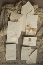 WEDDING INVITATIONS embossed invites  Bespoke Embossed Blind Ivory Gold Wedding Invitation, Golden Ecru deboss Floral Wedding Invitation, Modern Garden Debossed Invitation suite, Cotton paper wedding invitation suite, Wedding Invitations golden27