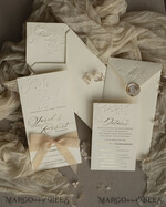 WEDDING INVITATIONS embossed invites  Bespoke Embossed Blind Ivory Gold Wedding Invitation, Golden Ecru deboss Floral Wedding Invitation, Modern Garden Debossed Invitation suite, Cotton paper wedding invitation suite, Wedding Invitations golden27