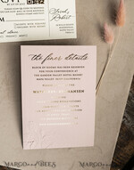 WEDDING INVITATIONS embossed invites  Fine Art Embossed  Blind Blush Pink Gold Wedding Invitation, Golden deboss Roses Floral Wedding Invitation, Boho Ecru Debossed Invitation suite,  Gold Foil wedding invitation suite,  Wedding Invitations golden19