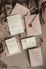 WEDDING INVITATIONS embossed invites  Fine Art Embossed  Blind Blush Pink Gold Wedding Invitation, Golden deboss Roses Floral Wedding Invitation, Boho Ecru Debossed Invitation suite,  Gold Foil wedding invitation suite,  Wedding Invitations golden19