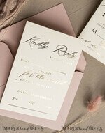 WEDDING INVITATIONS embossed invites  Fine Art Embossed  Blind Blush Pink Gold Wedding Invitation, Golden deboss Roses Floral Wedding Invitation, Boho Ecru Debossed Invitation suite,  Gold Foil wedding invitation suite,  Wedding Invitations golden19