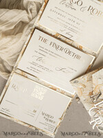 WEDDING INVITATIONS 3 fold wedding invitations  3 fold Luxury Mirror gold Wedding Invitations, Elegant Ivory Wedding Cards, Glamour Acrylic Monogram  Wedding Invites, Mirror Plexi Wedding Invitation Suite33