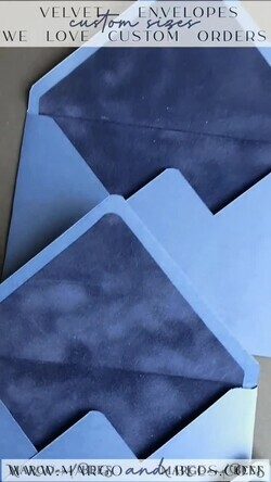 WEDDING INVITATIONS Velvet Envelopes  navy envelopes for invitations with velvet liners, a7 handmade  Envelopes with velvet liner for Wedding cards8