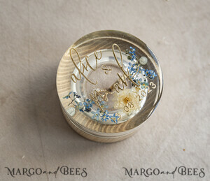 RING BEARER BOXES & PILLOWS Epoxy Wedding rings Box epoxy resin and wood wedding ring box for ceremony, Boho Epoxy Wedding Ring Boxes his hers, Transparent Epoxy dubble Ring Box for wedding, Wood resin flowers Marriage Proposal Ring Box