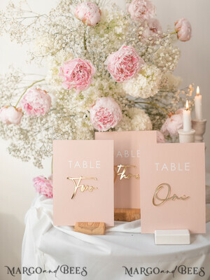 TABLE DECOR SIGNS Acrylic table decor Numbers Wedding table numbers, Pink and Gold Table numbers,  Acrylic table numbers, Set of Table Numbers, Centerpieces Luxury Decorations, Wedding Table Numbers BpPXSet