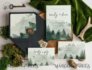 wedding invitation download Forest Greenery wedding invitation template, Instant download Mountain Simple Wedding Invites, Greenery Wedding Invitation Printable Template, Forest invites