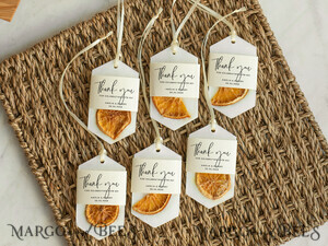  Wedding Soy Wax Tablet Thank You Favor gift Soy Scented wax Tablet favours with orange slices,  Boho wedding air Freshener, Scented thank you Decoration, Baby shower favor gift,  Rustic wedding favors idea