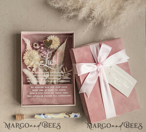  Geldgeschenk zur Hochzeit  Geschenkschachtel für Geld Geldgeschenk zur Hochzeit mit Strauß aus Trockenblumen personalisiert