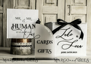  CARD BOXES velvet card boxes Velvet Set Card Box Guestbook & Sign, Wedding Card Box Instant Instax Guestbook, Black & White Wedding Money Box Sing Guestbook Set, BWs