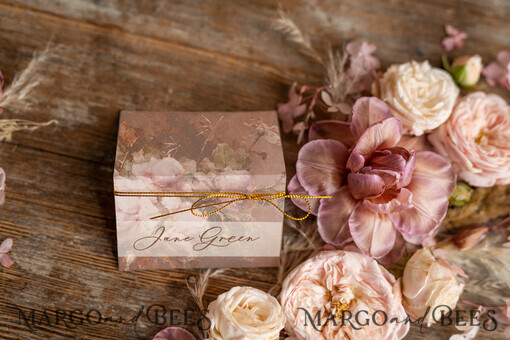 PLACE CARDS / TABLE CARDS Elegance Floral Chic Floral Boho Classic Place Cards, Golden String Luxury Romantic Wedding Name Tags, Elegant Vintage Oil Paint Flowers,  Gorgeous Name Tags for Your Wedding Tables