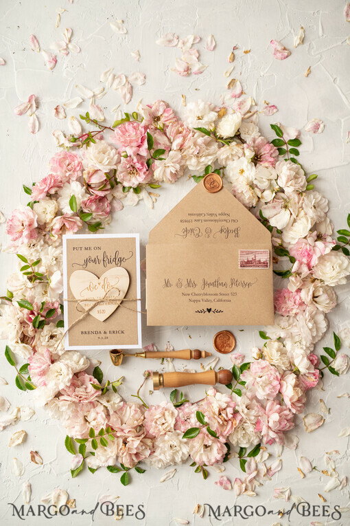 SAVE THE DATES rustic Save the date bespoke announcement card, rustic