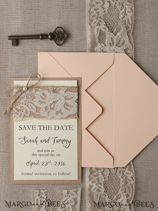 SAVE THE DATES rustic vintage