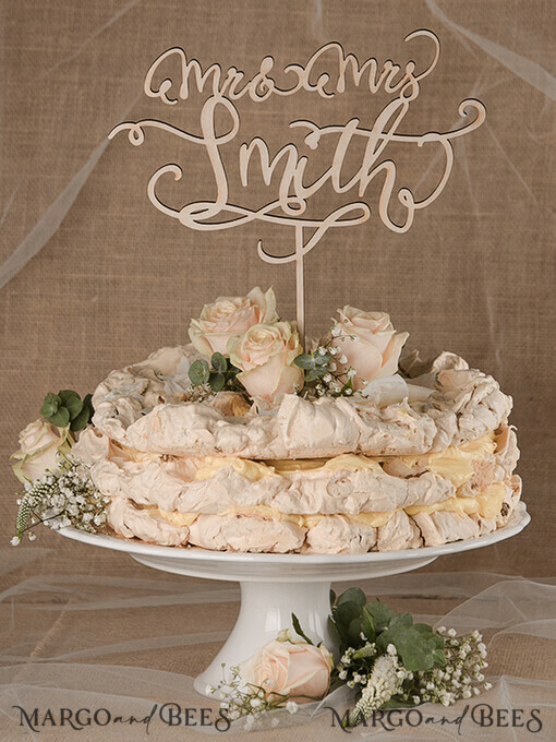 CAKE TOPPER RUSTIC wedding cake topper, wooden
