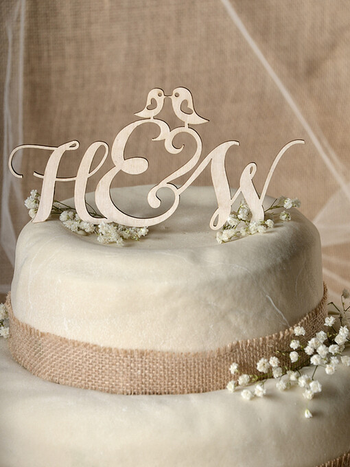 CAKE TOPPER RUSTIC wedding cake topper, wooden