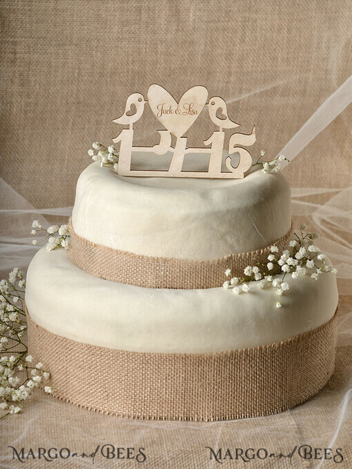 CAKE TOPPER RUSTIC wedding cake topper, wooden