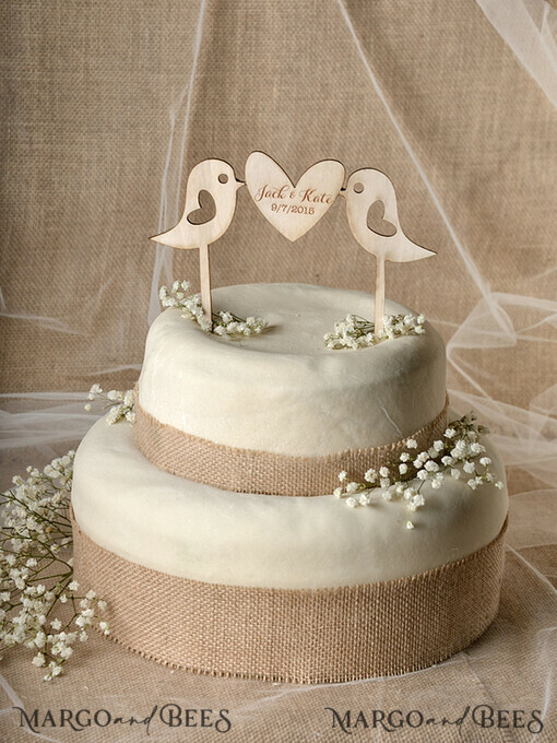 CAKE TOPPER RUSTIC cake topper, wooden