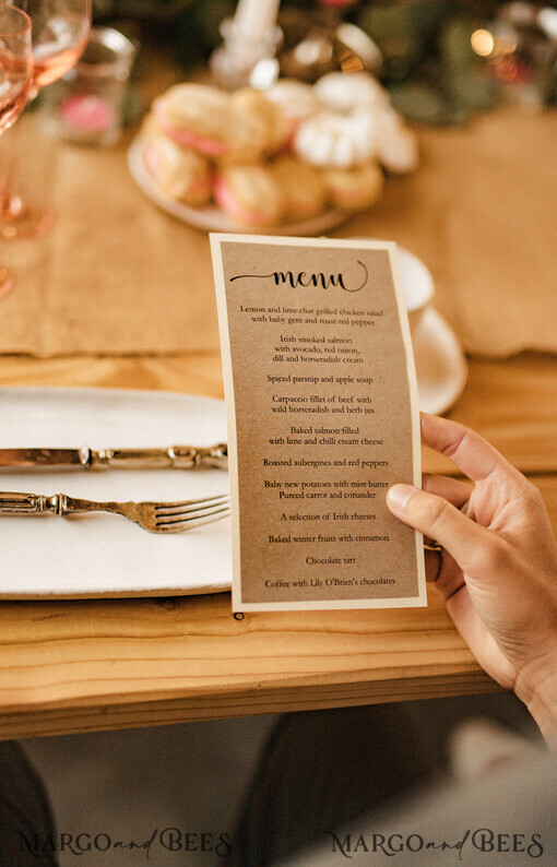 MENU & PROGRAMS rustic Rustic Wedding Menu, Barn Wedding Dinner Menu, Eco Romantic Personalized Cards, Kraft Wedding Menu, Simple Rustic Wedding Menu, Elegant Brown Wedding Menu Cards