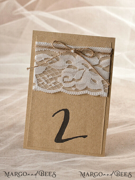 TABLE DECOR SIGNS Wood Eco Rustic Table numbers Rustic Eco Brown and Lace Wedding Table Numbers, Barn Wedding Table Cards, Eco Romantic Personalized Cards, Craft Wedding Tables Décor, Simple Rustic Table Sign