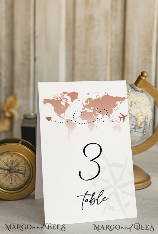 TABLE DECOR SIGNS Beach/marine/ Destionation Wedding Theme Travel Passport Wedding Table Number – Luxury Tent Card, ivory wedding stationery, tent table numbers