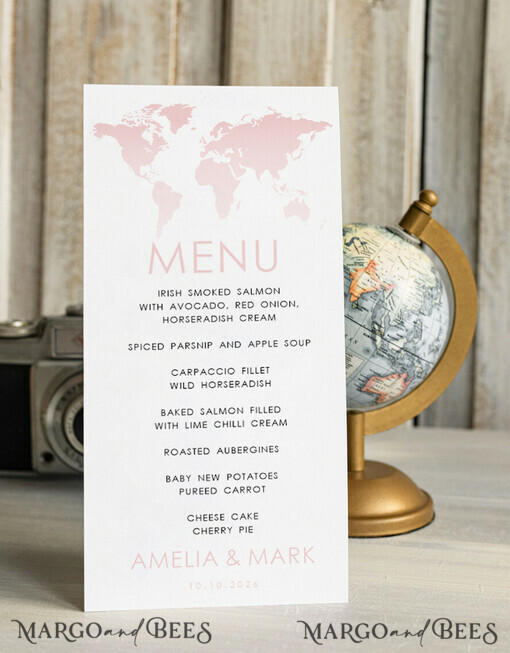MENU & PROGRAMS Beach/marine/ Destionation Wedding Theme Travel Passport simple Wedding menu, Wedding program dinner, Elegant Destination menu, Personalized wedding decoration