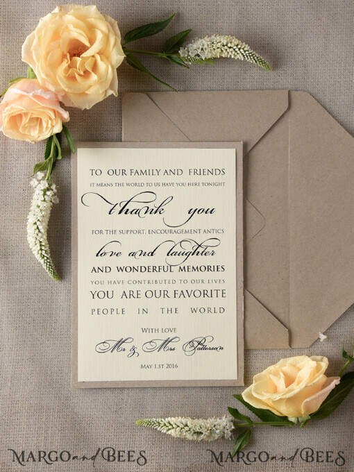 THANK YOU CARDS modern/romantic Thank you Wedding Set