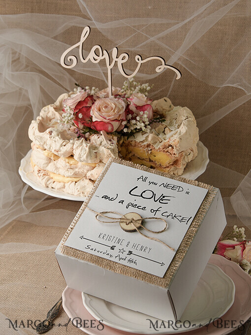 CAKE BOX RUSTIC customised favour Boxes