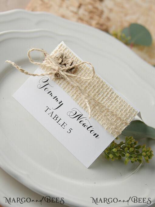 PLACE CARDS / TABLE CARDS rustikal und Spitze rustikal