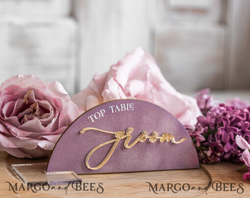 PLACE CARDS / TABLE CARDS Acrylic Gold Clear / Wood 3D Modern Mauve Arch Acrylic Place Card with Stand, Premium Wedding Seat Cards, Clear Acrylic Name Card, Luxury Seating Card, Gold 3D Guest Names, Editable Text