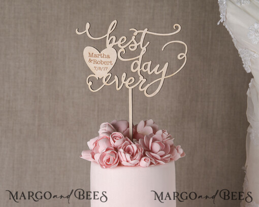 CAKE TOPPER wood cake topper, lasercut wooden cake topper