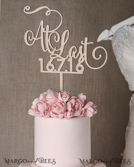 CAKE TOPPER wood cake topper, wooden cake topper