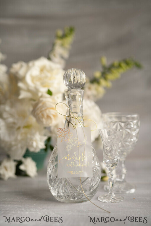 DRINKS LABELS glitter drink labels