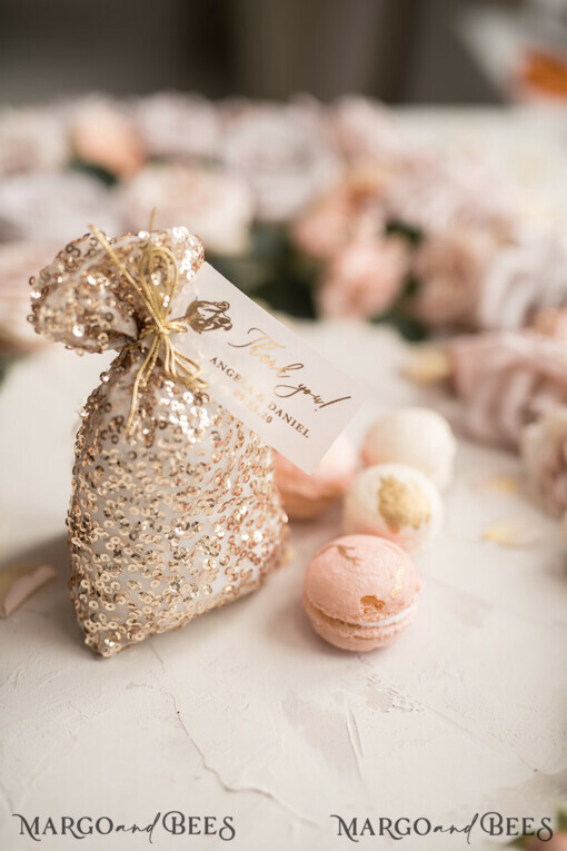 WEDDING FAVORS Geschenktüten Glitzer Glamour Hochzeitsgeschenkideen, Glamour Roségold Tasche