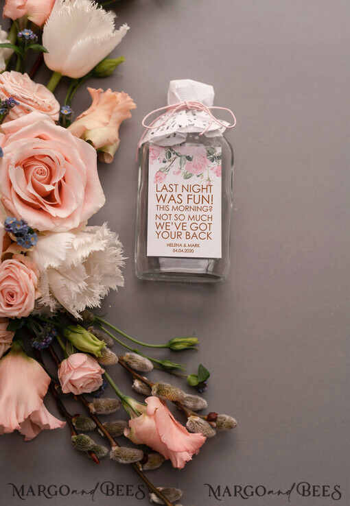 WEDDING FAVORS wedding hangover kits cute wedding favor cards, hangover kit bottle