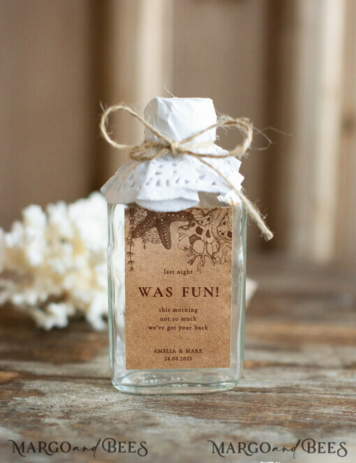 WEDDING FAVORS wedding hangover kits Wedding Thank You favors, small bottle hangover kit