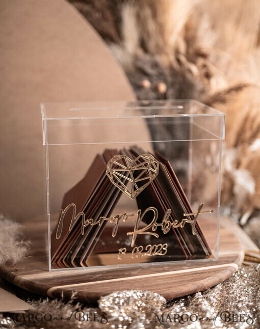  CARD BOXES acrylic Cards box Modern geometric heart Clear wedding wishing well acrylic money gift card box, Personalized Wedding Card Box, Acrylic Card Box, Wedding Card Box with Lid, Wedding Money Box, Wedding Card Box, Wedding Card Holder 
