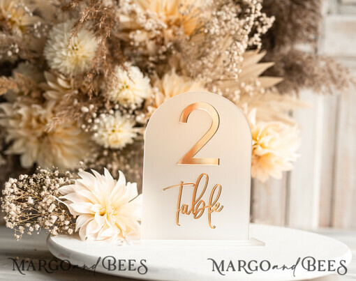 TABLE DECOR SIGNS Acrylic table decor Numbers Acrylic Arched Table Numbers, Frozen Acrylic And Gold Signs, Gold Plexi Table Numbers, Luxury Wedding Table Decor,Wedding Signage 3D Golden Mirror Table Numbers
