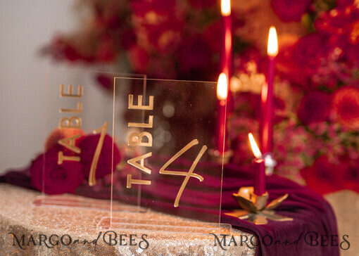 TABLE DECOR SIGNS Acrylic table decor Numbers Transparent Acrylic Table Numbers, Clear Acrylic And Gold Sign, Gold Plexi Table Numbers, Luxury Wedding Table Decor, Wedding Signage Golden Mirror Table Number